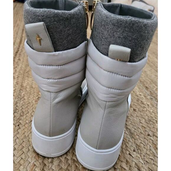 PACIOTTI 4US LEATHER BOOTIe WHITE/GREY/GOLD WOMENS SIZE 41/ US 10 SD16TNM - Picture 3 of 11